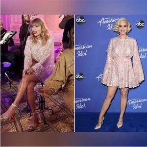 EUC STELLA MCCARTNEY Delia belted metallic coupé silk-chiffon mini dress $1,698